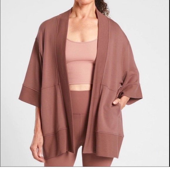 Athleta Sweaters - Athleta Short Sleeve Lotus Wrap Cardigan Hearth Rose